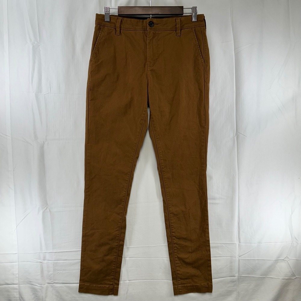 Aeropostale Skinny Chino Pants Mens 28x32 Brown Stretch Cotton Twill
